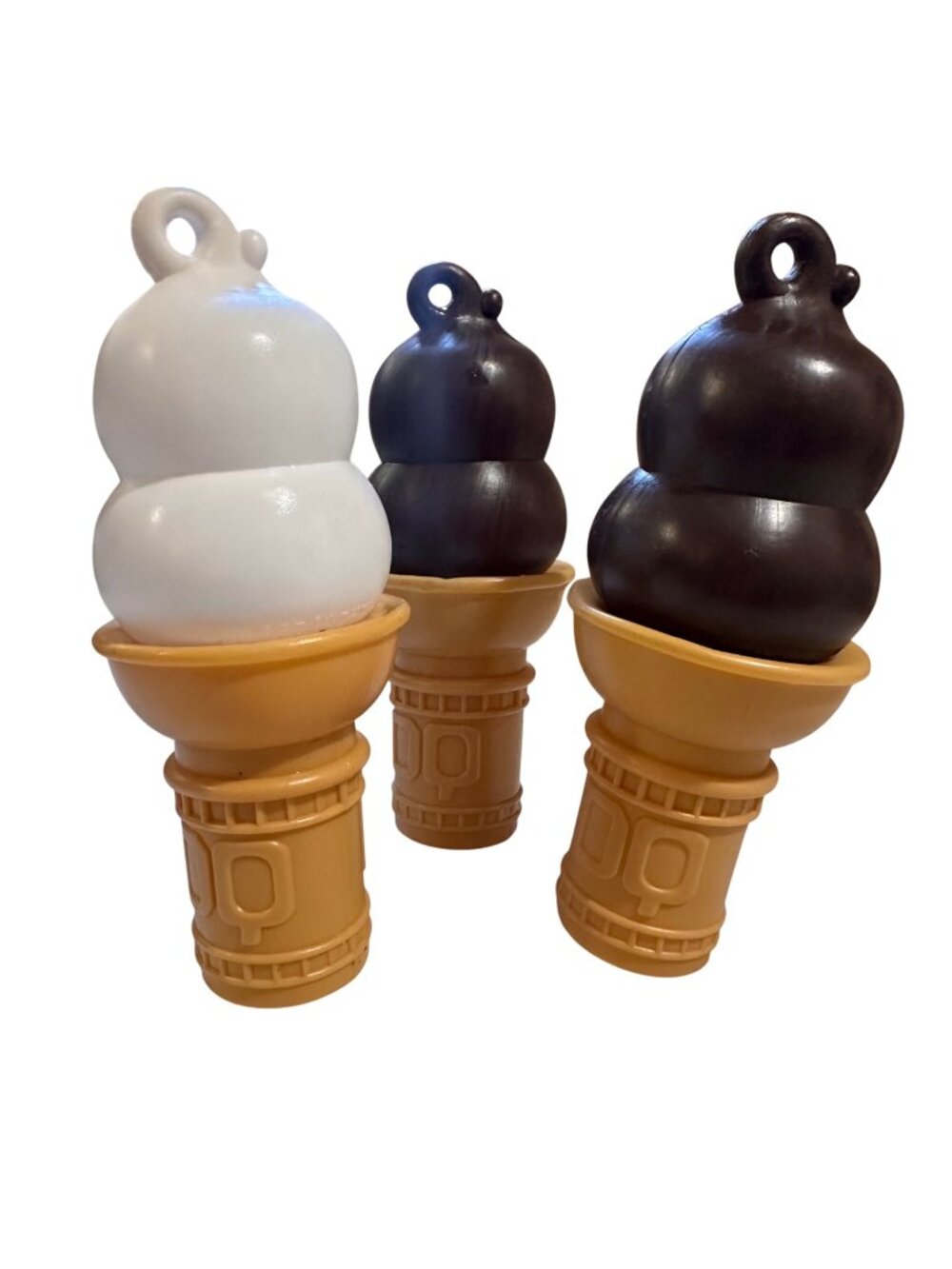 Vintage Dairy Queen Ice Cream Cone Toys - Set Of 3 Pretend Play Collectibles (Br